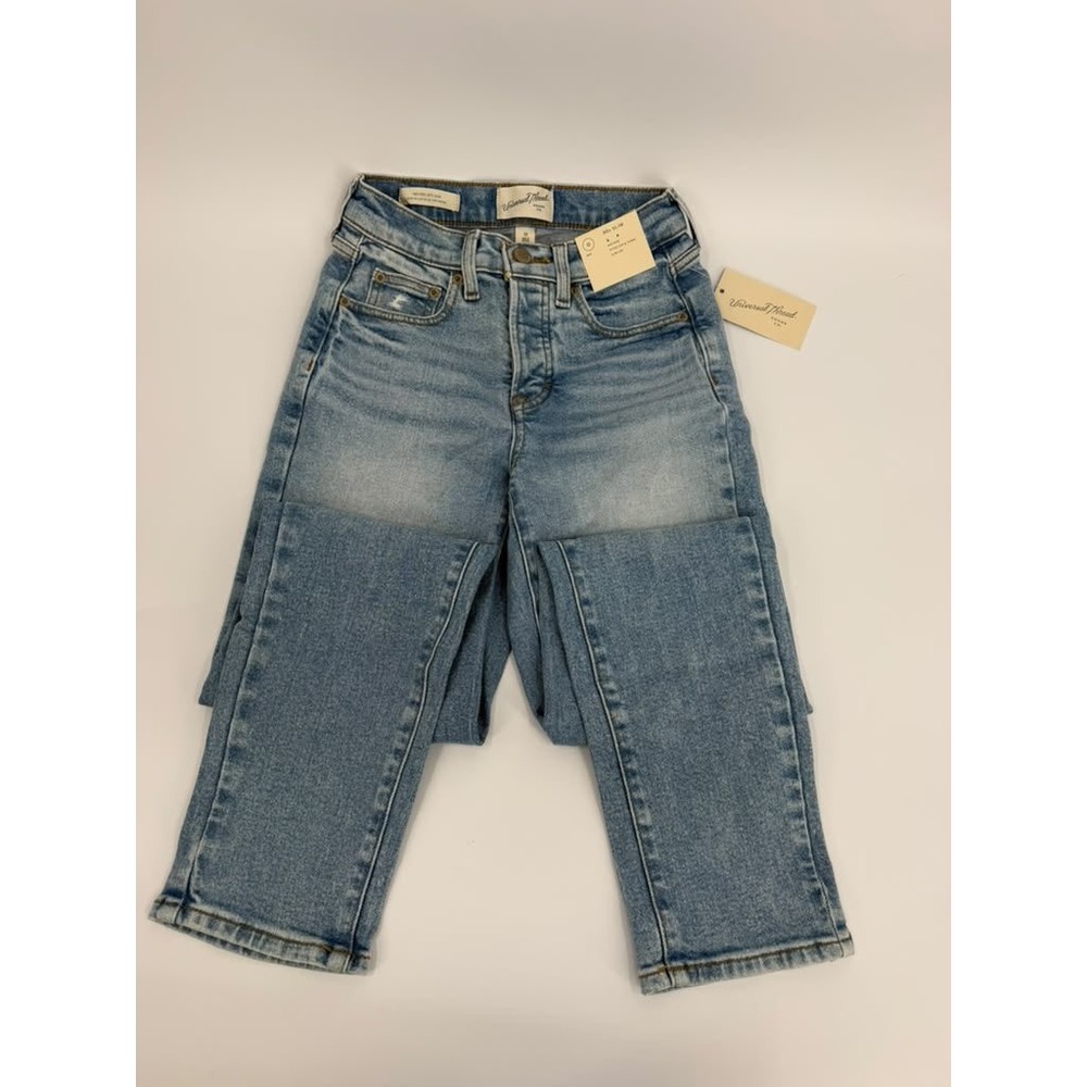 Universal Thread Jeans 80s Slim Mid Rise Women 0R Blue Distressed Denim New Tags